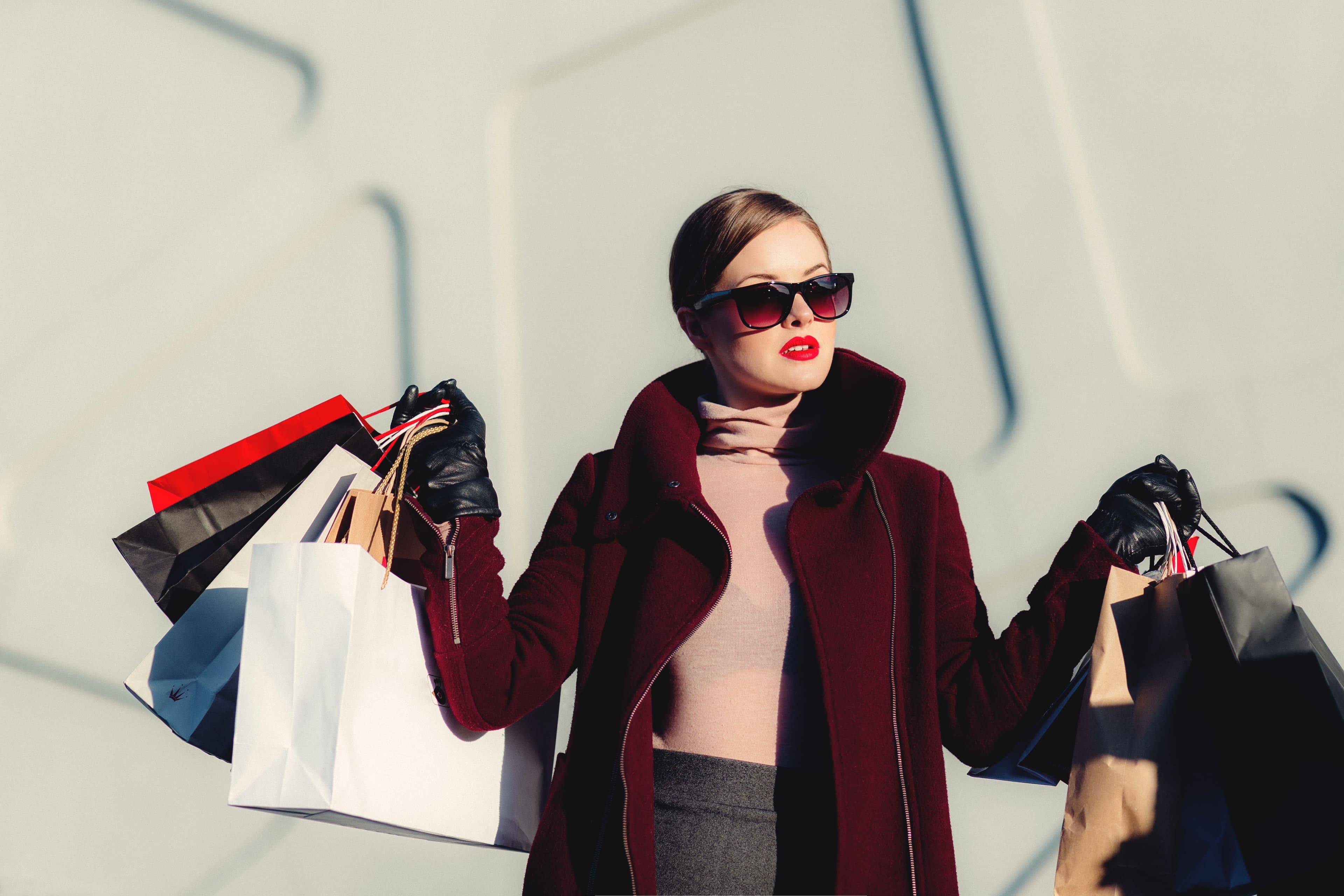 woman with shopping bags